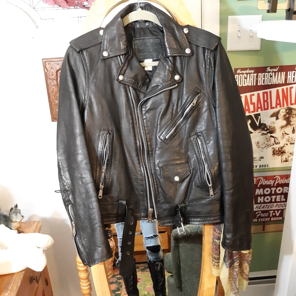 UMR vintage leather biker jacket